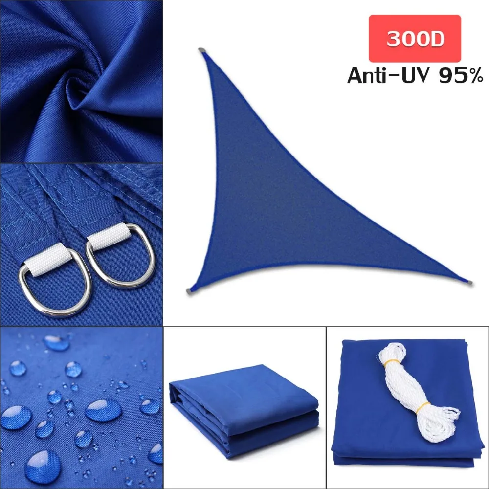 280GSM/300D HDPE правый треугольный тент парус солнце открытый водонепроницаемый