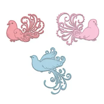 

Ufurty 3pcs Birds and Doves Metal Cutting Dies for DIY Scrapbooking Stamps Craft Embossing Dies Cut Making Stencils Template