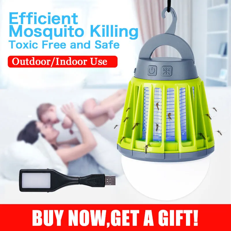 

LED Mosquito Zapper Lantern Camping Light USB Charging Mosquito Killer Lamp Multi-Purpose Pest Repeller Waterproof Bug Killer