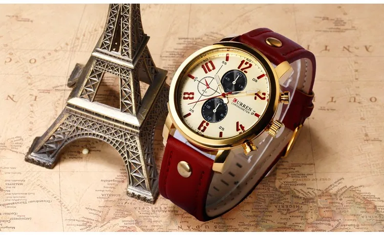 Мужские спортивные часы CURREN в стиле милитари, наручные часы, meskie, кварцевые часы для альпинизма, наручные часы с кожаным ремешком, мужские часы
