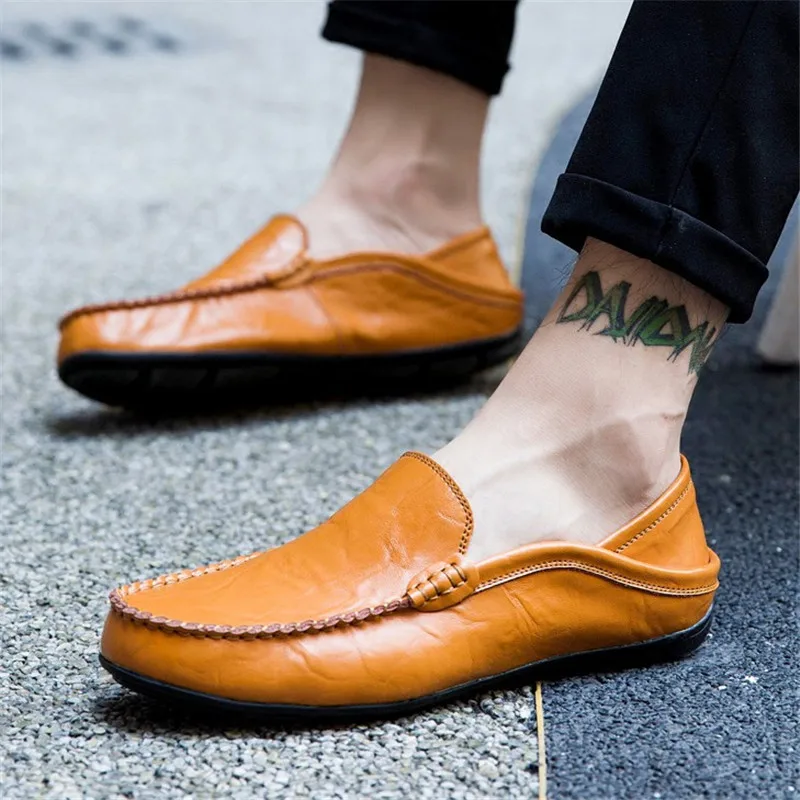 

2019 fur Moccasins Men Loafers Quality Man Shoes Genuine Leather Peas Shoes Men Flats Walk Driving Moccasins Male Casual Shoes