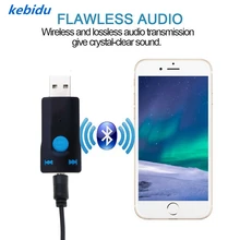 Kebidu автомобильный музыкальный приемник, беспроводной Bluetooth 4,1, USB адаптер, аудио Aux 3,5 мм разъем, автомобильный комплект, наушники, гарнитура, передатчик вызовов