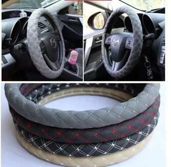 

pu Leather Car Steering Wheel Cover 36cm 14inch for audi tt honda civic jade hyundai ix25kia k2 toyota vela camry