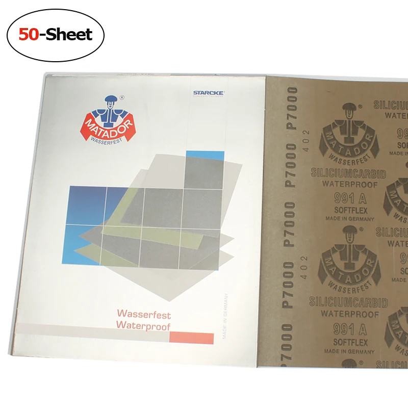 

50SHEETS MATADOR Sandpaper 2500 to 7000 (9x11-inch)