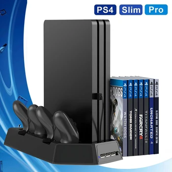 

PS4/Slim/Pro Vertical Stand Cooler Cooling Fan Dual Controller Charger Charging Dock Station Play Station PS 4 Games Accessories