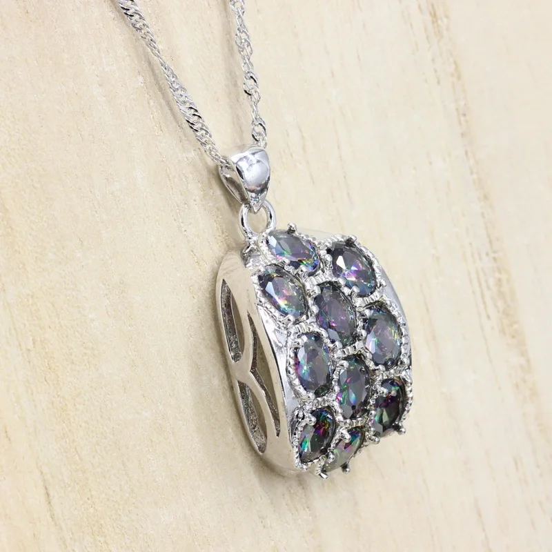 

925 Stamped Silver Rainbow Stones Cubic Zirconia Jewelry