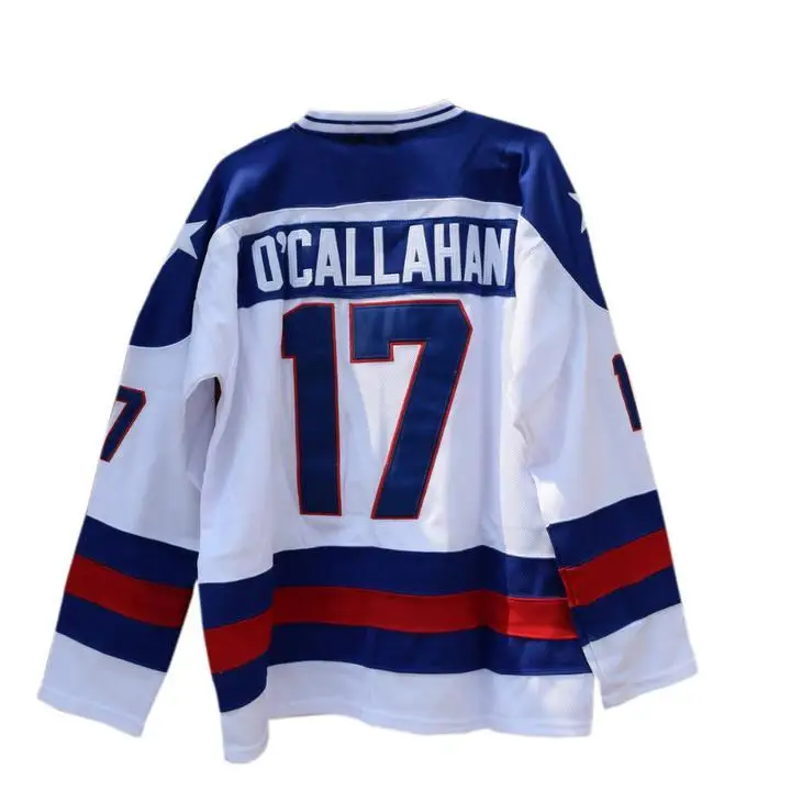 Custom Design DIY Ice Hockey Jersey Men Women Youth Jack O'Callahan #17 Miracle on USA Hockey Sweater Stitch Your Name Number