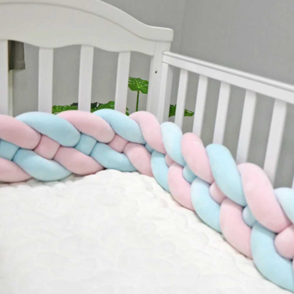 Новое прибытие кроватки бампер новорожденный четыре твист плетение плюшевый узел мяч протектор детская комната украшение кровать обхват