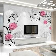 Индивидуальные 3D цветок фото обои гостиной спальня диван телевизор фоне обоев роза цветы стены росписи обоев