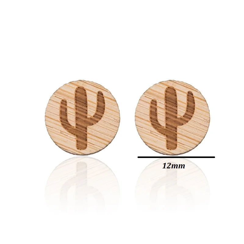 Cactus Wood Earrings - 