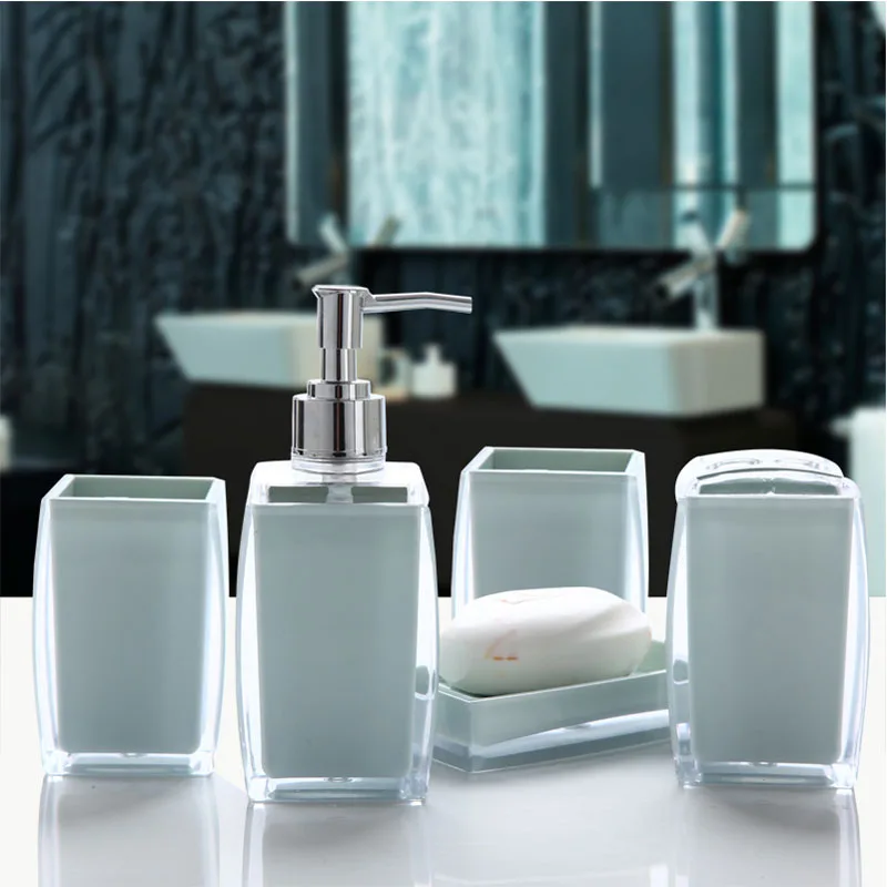 

Creative Acrylic Bathroom Set Five-piece Set Simple Fashion Washing Set European Modern Tooth Cup Mouth Cup
