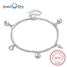 Браслет из стерлингового серебра 925 пробы с жемчугом подарок для мамы серебряный цвет для женщин Модные женские ювелирные изделия(jewelora