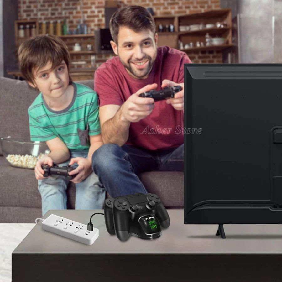 PS4 беспроводной контроллер зарядное устройство Стенд двойной геймпад Charing Dock с Светодиодный индикатор для sony Playstation 4 PS4/Pro/тонкий джойстик