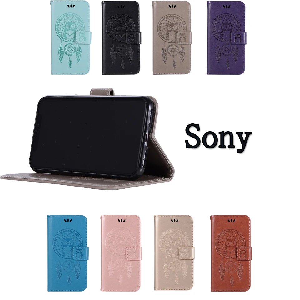 Прекрасный Сова Ловец снов кожаный чехол для sony Xperia XA3 XA2 XA1 XA Ultra X Performance XZ XZ3