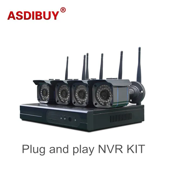 

Plug And Play 4CH Wireless NVR Kit 720P HD Outdoor IR Home Video Surveillance Security IP Camera WIFI CCTV System