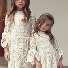 Элегантное кружевное нарядное платье для маленьких девочек летний костюм принцессы белая Крестильная одежда платье с цветочным рисунком для девочек, детская одежда
