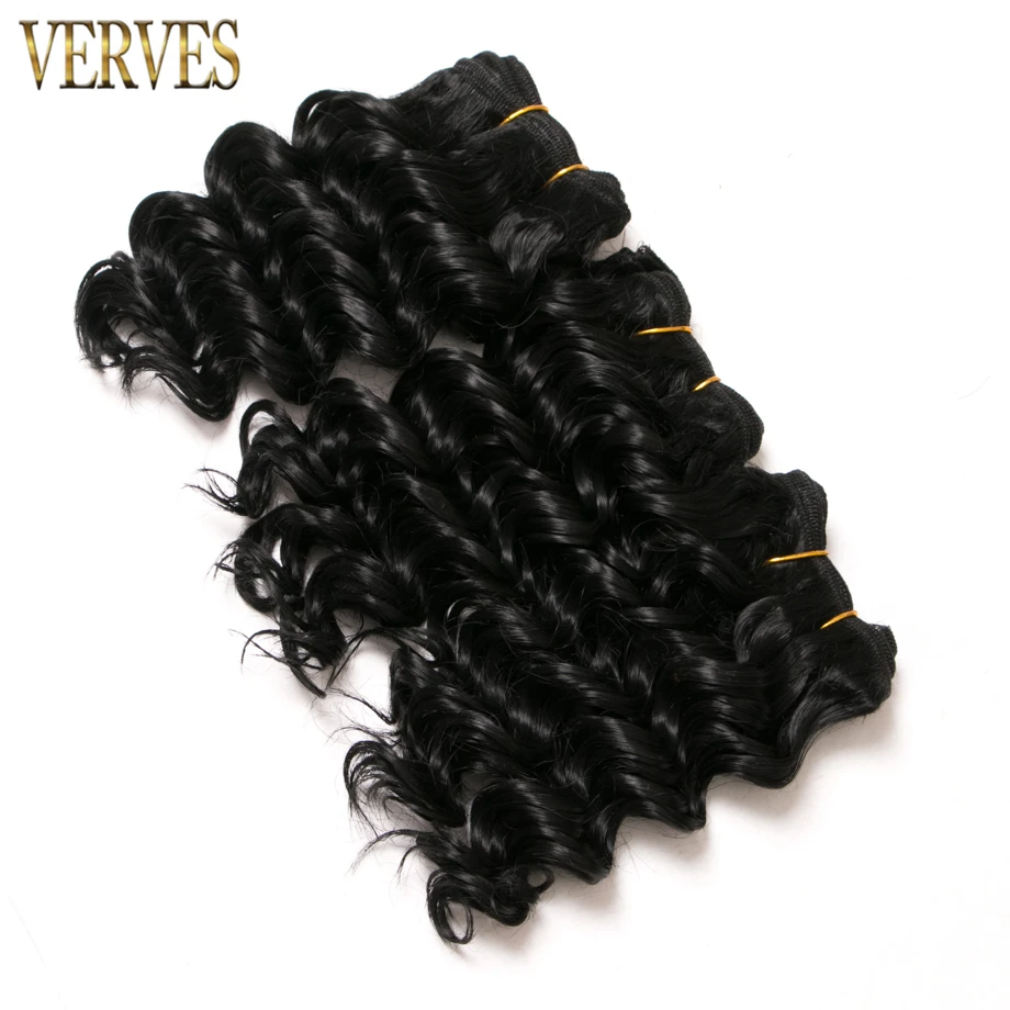 de Cabelo Sintético VERVES Pacotes de Tecelagem Do Cabelo cor preta