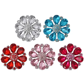 

Colorful flower rhinestone with acrylic button for clothing accessories