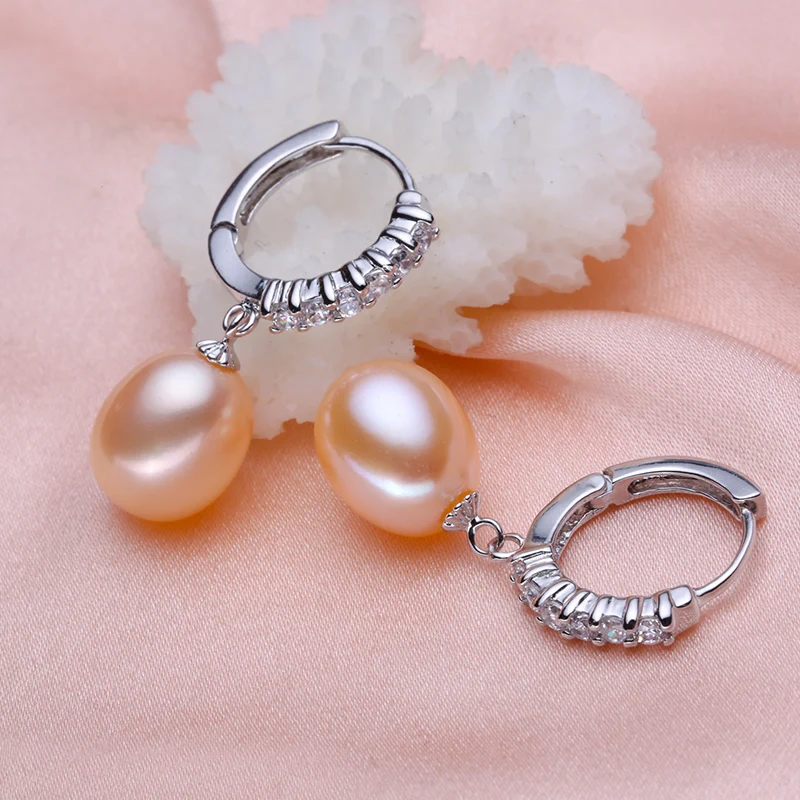

925 silver real natural big [beautiful] natural freshwater pearl pearl drop earrings earrings silver 925 authentic minimalist fe