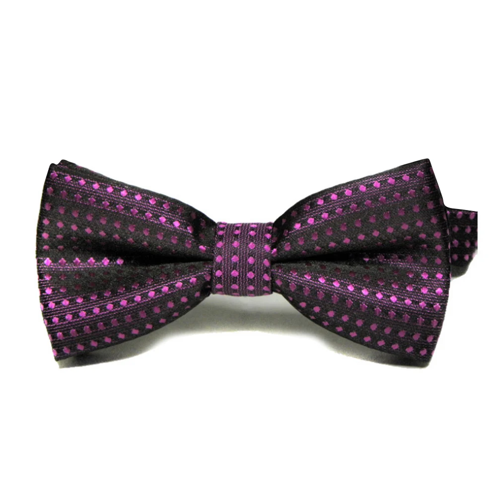 fashion Children Formal Cotton Bow Tie Kid Classical Dot Bowties Colorful Butterfly Wedding Party Pet Bowtie Tuxedo Ties - Цвет: deep purple