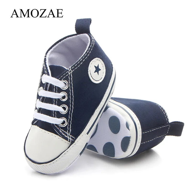 

New Arrival Canvas Baby Shoes For Newborn Print Star First Walker Baby Boys Girls Infant Toddler Baby Sneaker Kids Footwear