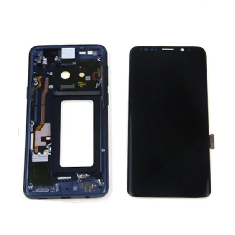 S9 lcd с рамкой для SAMSUNG Galaxy S9 lcd сенсорный экран дигитайзер S9 G960 G960U lcd Запасной комплект* 2560x1440 - Цвет: Grey Frame