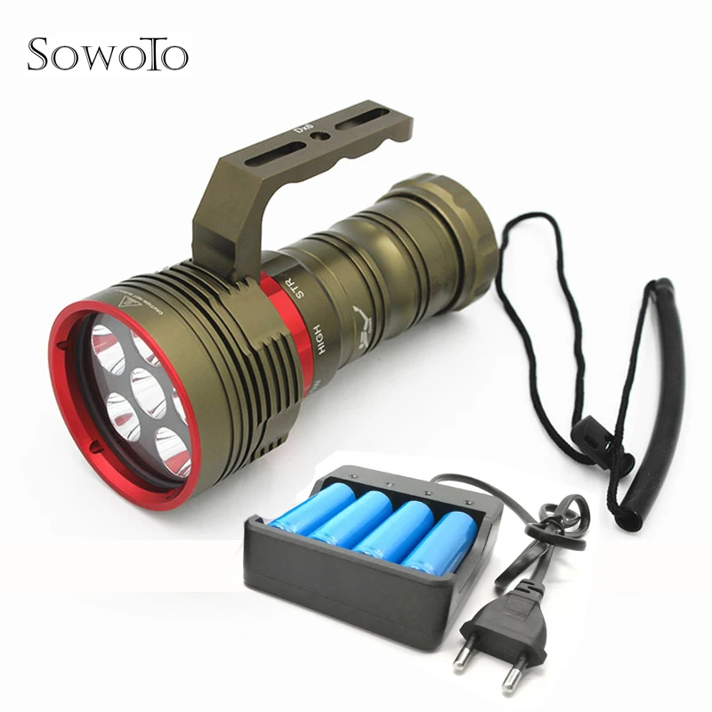 

18000Lm Powerful Waterproof Tactical Dive Underwater 6*XM-L2 LED Diving Flashlight Torch Flash Light Lamp Lanterna for 18650