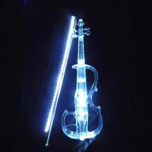 Кристальная акриловая скрипка Белая светодиодная электронная скрипка электро-акустическая скрипка 4/4, B стиль