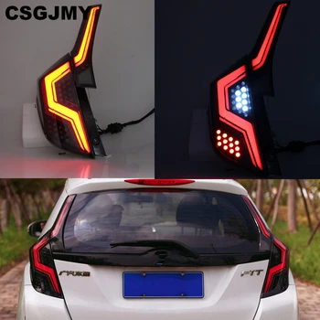 

2Pcs Tail Light For Honda Fit Jazz Switchback 2014 2015 2016 2017 2018 Red LED Reflector Brake Lamp Fog Lamp with moving signal