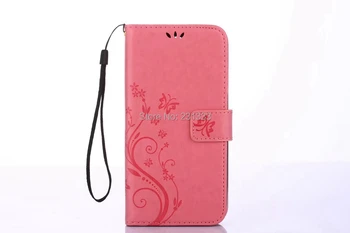 

For Samsung Galaxy J3 2017 J330 Flower Strap Flip Wallet Leather Pouch Case Butterfly TPU ID Card Stand Money Cover Skin 50PCS