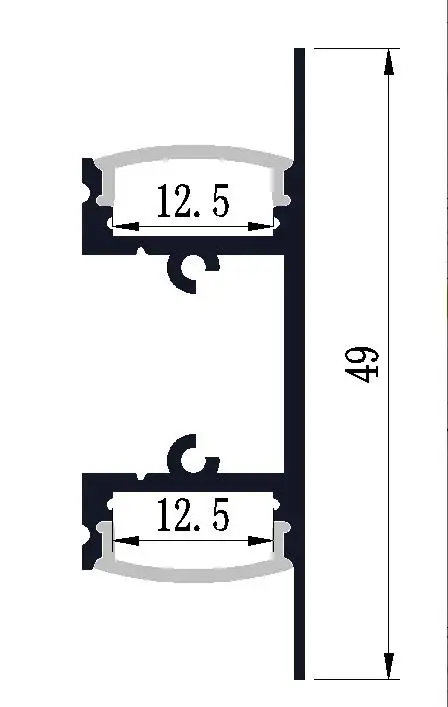 US $676.33 Free ShippingHigh Quality Aluminum Profile withMilkyor Clear Cover and End Caps for LED Strip Housing