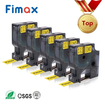 

Fimax 5 Pcs Compatible for Dymo Rhino Flexible Nylon Label Tape 18490 18488 Yellow / White 12mm DYMO RhinoPro IND Label Printer
