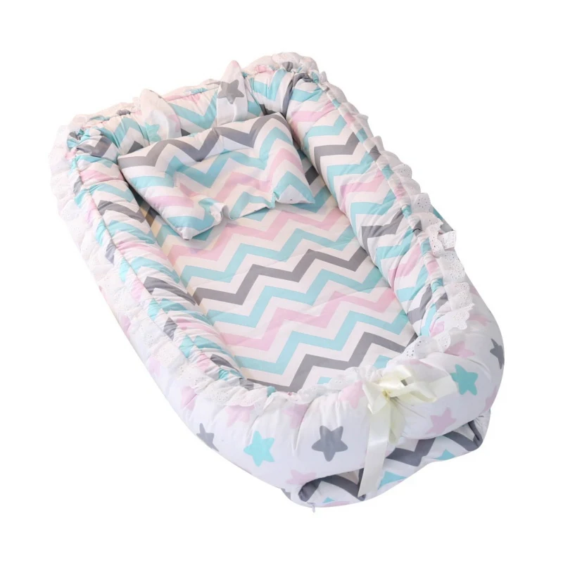 Детская кроватка для кровати портативный детский шезлонг для новорожденных кроватки дышащие и спящие гнезда путешествия детское питание