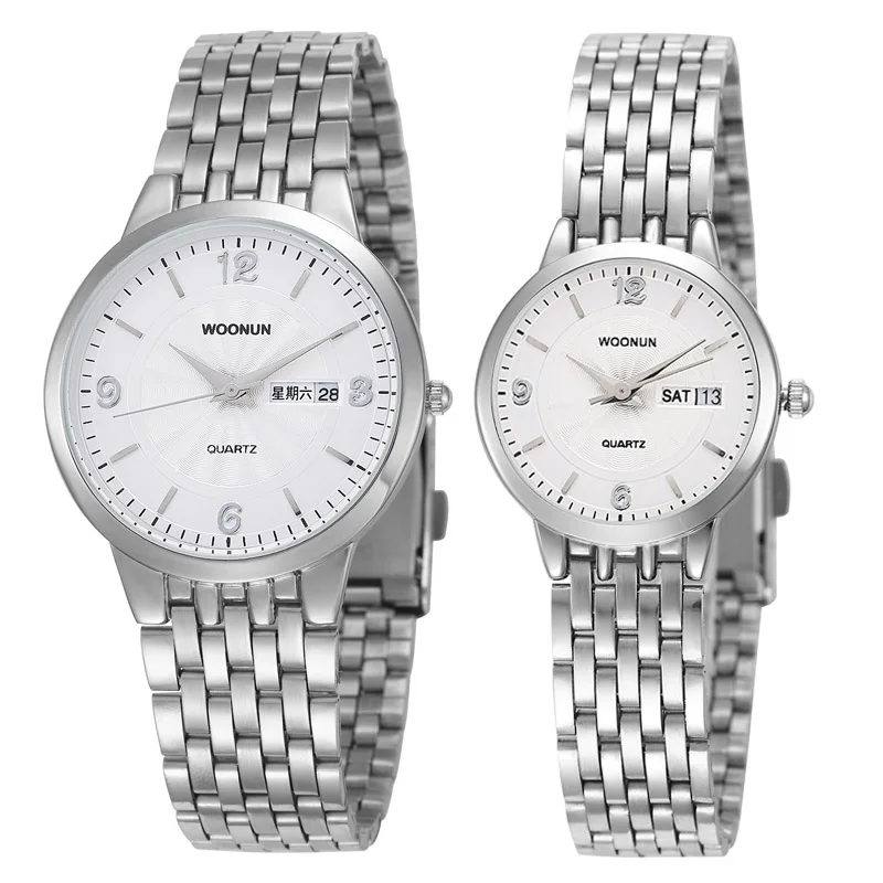 

New Ultra Thin Mens Womens Watches Waterproof Clock Full Steel Quartz Week Date Watch Fashion Lovers Watches Valentine Gift