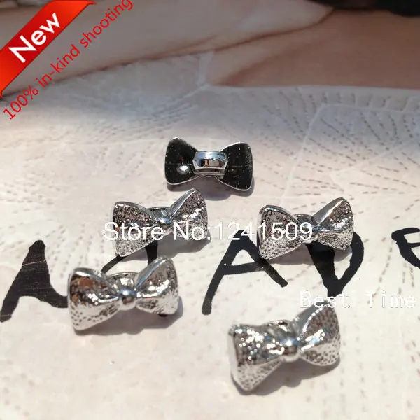 

Free Shipping Silver 15mm 30pcs Beautiful Bowknot Buttons DIY Clothing Decorative Sewing Accessories X14