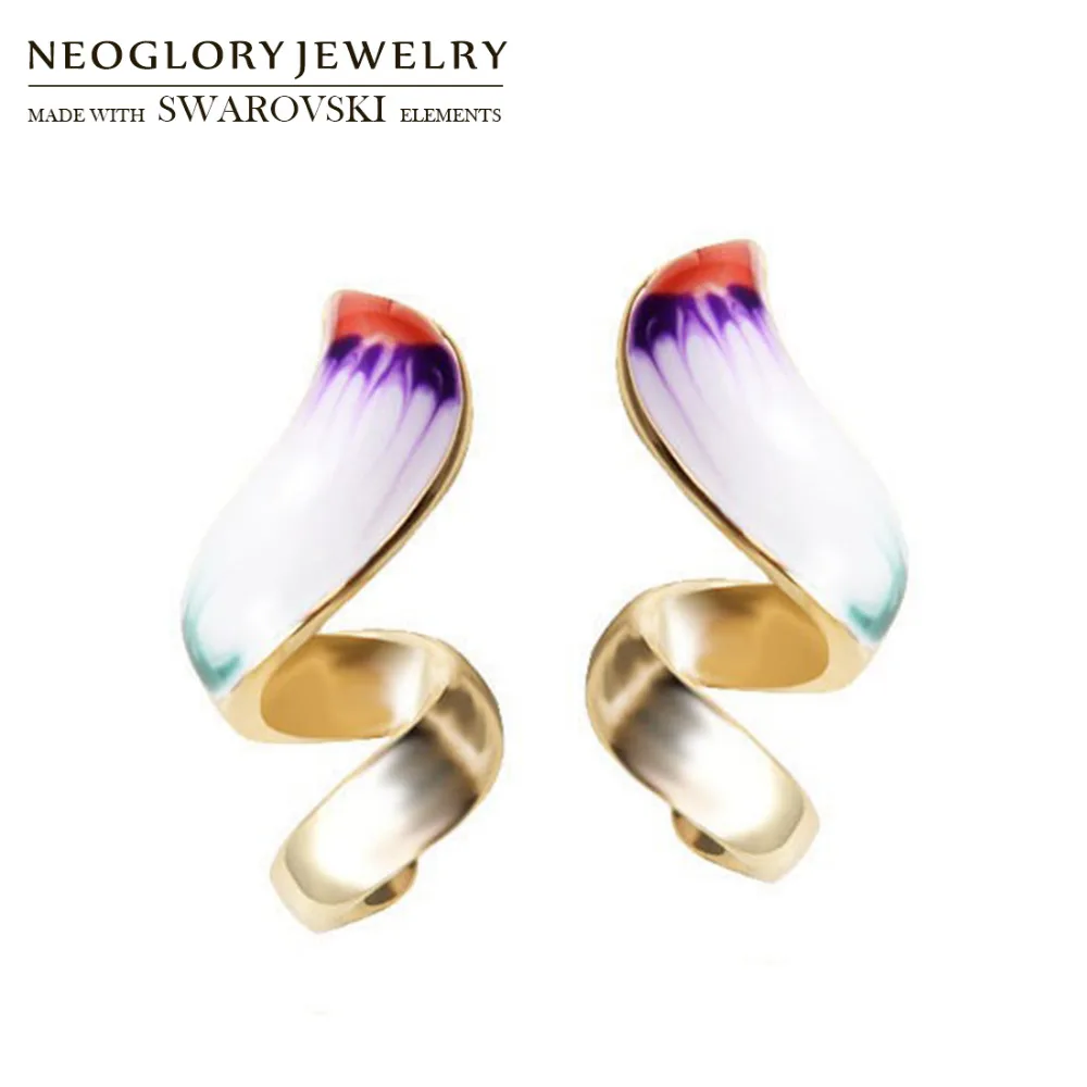 

Neoglory Enamel Ethnic Colorful Geometric Charm Statement Earrings For Lady Sale Trendy India Design Jewelry Vintage Gift