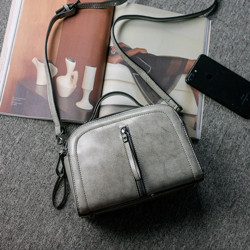 

LKX Small Square Genuine Leather Ladies HandBags Women Messenger Totes Designer Crossbody Shoulder Bag Boston Hand Bags Hot Sale