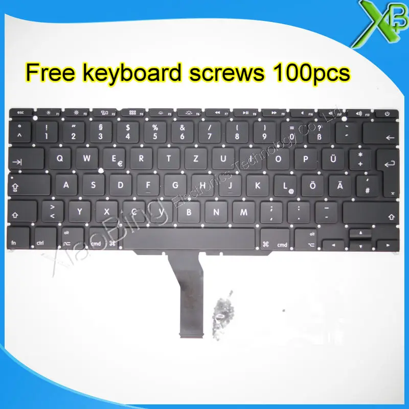 Новая немецкая клавиатура Deutsch QWERTZ tastaur + 100 шт. винтов для клавиатуры MacBook Air 11 6
