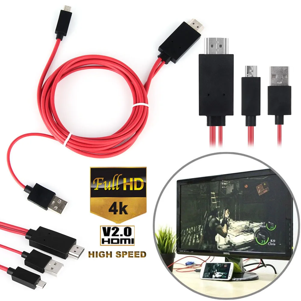 Новое поступление MHL Micro USB к HDMI 1080P HD ТВ кабель адаптер для Android samsung телефонов 11Pin 5Pin Универсальный шнур высокого качества