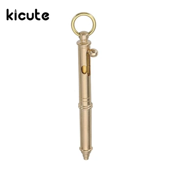 

Kicute 1pcs Mini Brass Pens Retro Mirror Brass Signature Ballpoint Pen Office School Stationery Supplies for Students and Kids