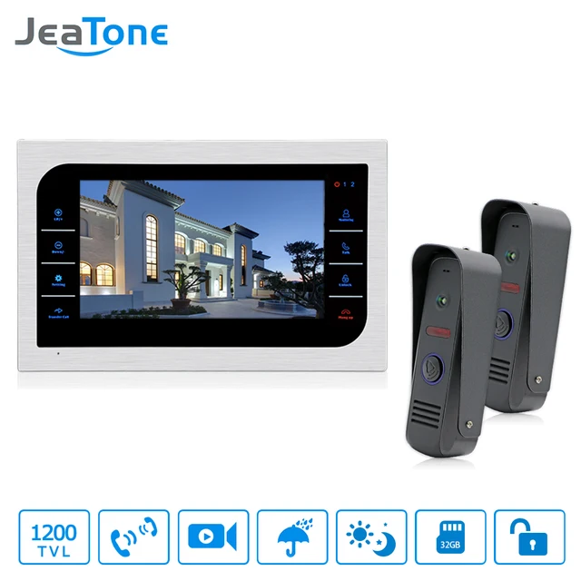 Best Value JeaTone 10" TFT 1200TVL Video Intercom Home Door Phone Recorder System SD/TF Card Supported Waterproof Control Electronic Lockl Best Value JeaTone 10" TFT 1200TVL Video Intercom Home Door Phone Recorder System SD/TF Card Supported Waterproof Control Electronic Lockl
