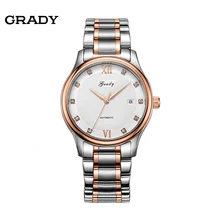 Grady Automatic Mechanical Watches Men Luxury Brand Full Steel Skeleton Men Hours Calendar Waterproof Wrist Watch