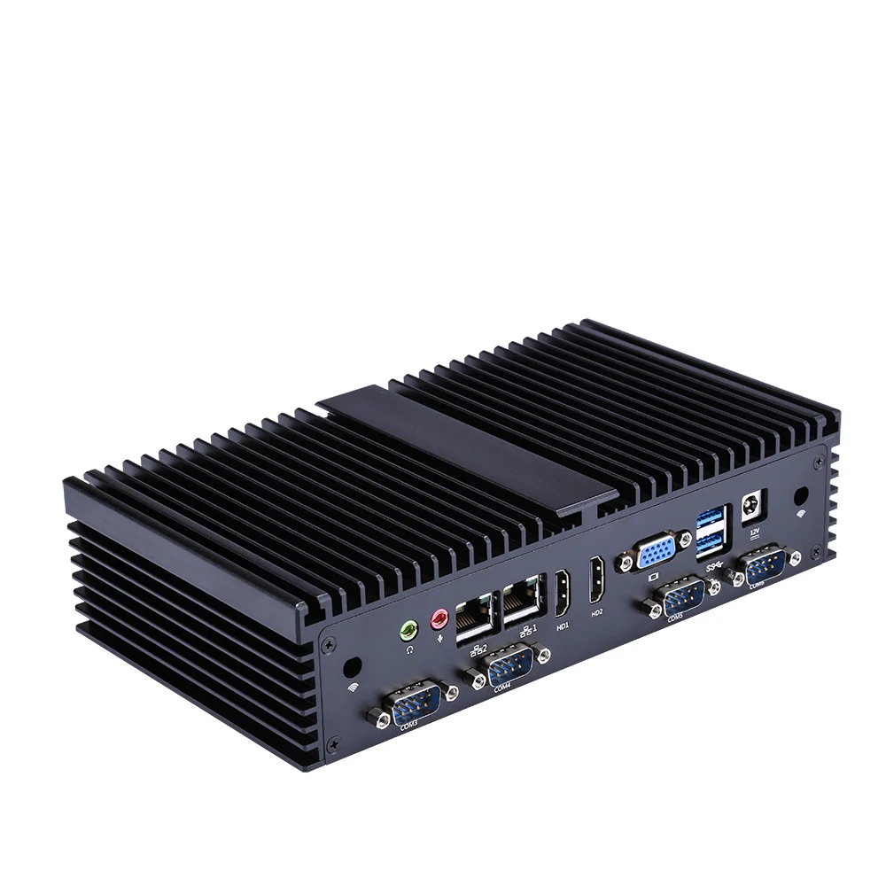 QOTOM 6th Celeron Core I3 промышленный ПК AES NI DDR4 RAM M.2 SSD Безвентиляторный мини компьютер|Мини