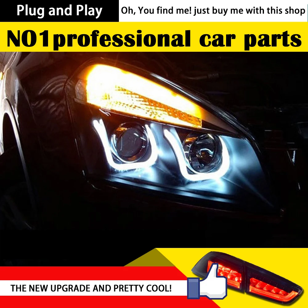 

DX Car Styling for Nissan Qashqai Headlights 2009-2014 Qashqai LED Headlight Signal LED DRL Bi Xenon Lens High Low Beam Parking