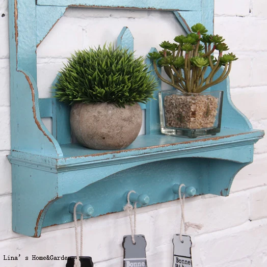 shabby chic handmade crafted decor wooden blackboard shelf
