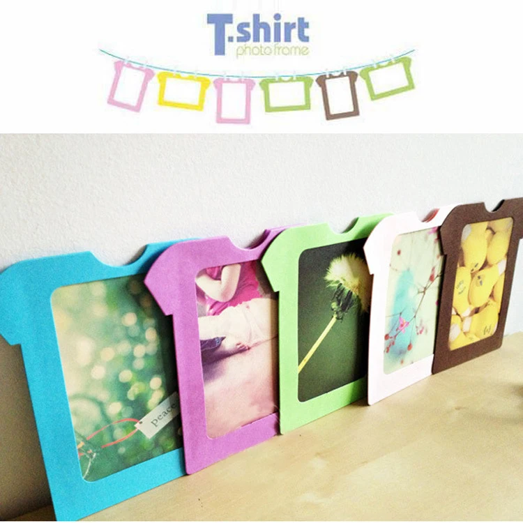 10 pcs/lot 5 Inch DIY Cute Wall T shirt Hanging Colorful Paper Photo
