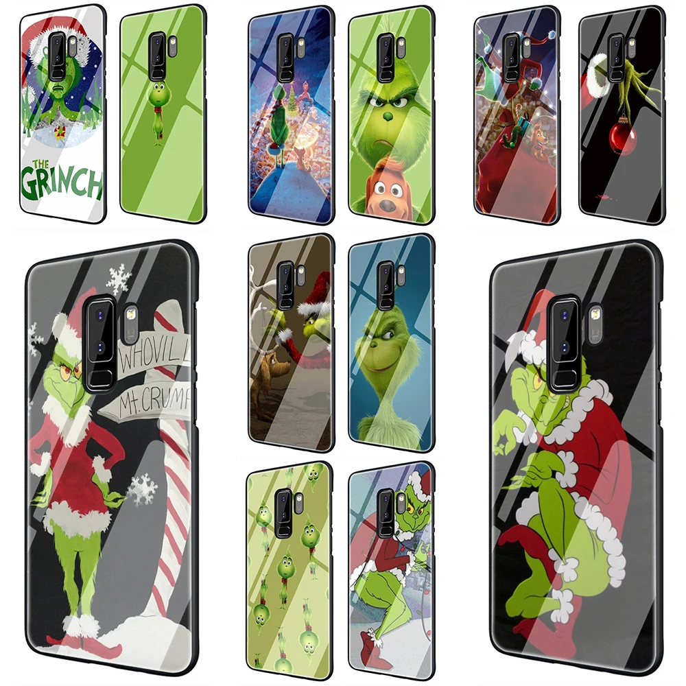 

the Green of Monster Grinch Tempered Glass Phone Case for Samsung Galaxy S7 edge S8 9 10 Note 8 9 10 plus A10 20 30 40 50 60 70