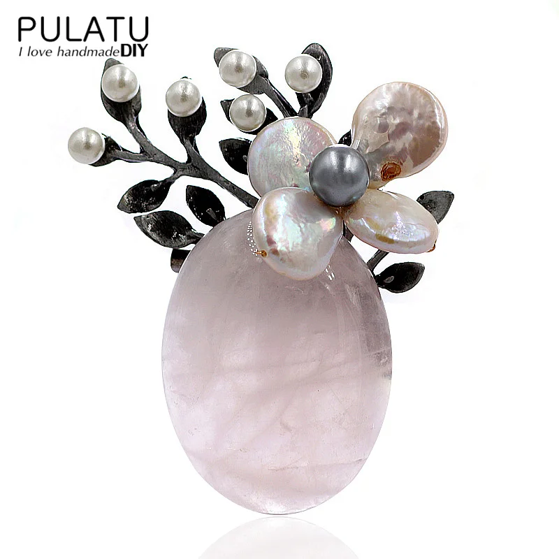 

PULATU Original Handmade Crystal Pearl Brooches for Women Bunch Pendant Fashion Jewelry Bride Wedding Brooch Pins B2L4-5