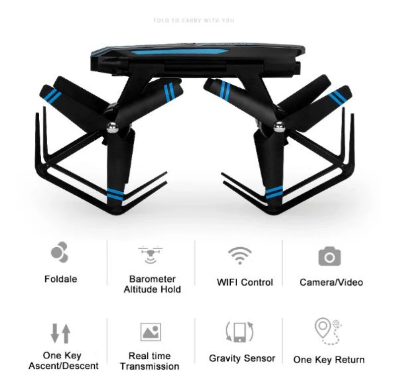 Hot Travel Folding Aerial Drone 2.4G 12Mins Air Attitude Hold Smart Selfile Remote Control Quadcopter Add 720P Wide Angle Camera