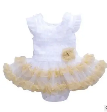 

2016 The new summer The white dress Baby layers of bitter fleabane bitter fleabane dress Foreign trade net gauze dress 3 color l